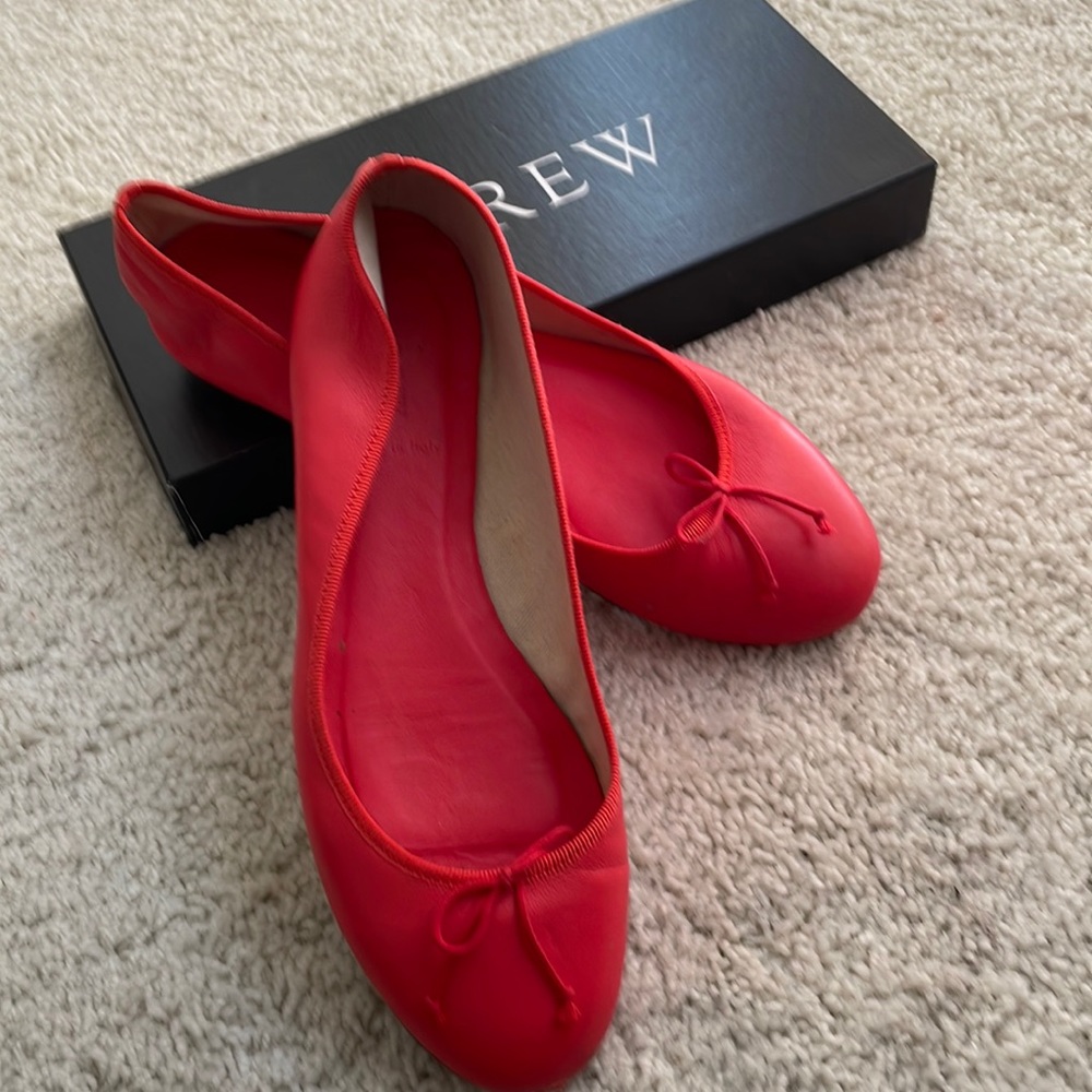 J crew leather ballet flats